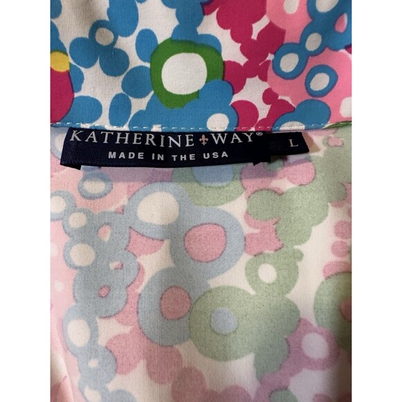 Katherine Way Shift Dress Made in USA Large Versaway 3/4 Sleeve Collared VNeck - Picture 7 of 9